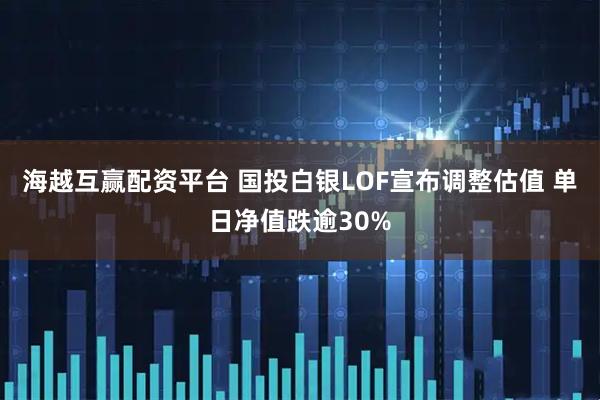 海越互赢配资平台 国投白银LOF宣布调整估值 单日净值跌逾30%